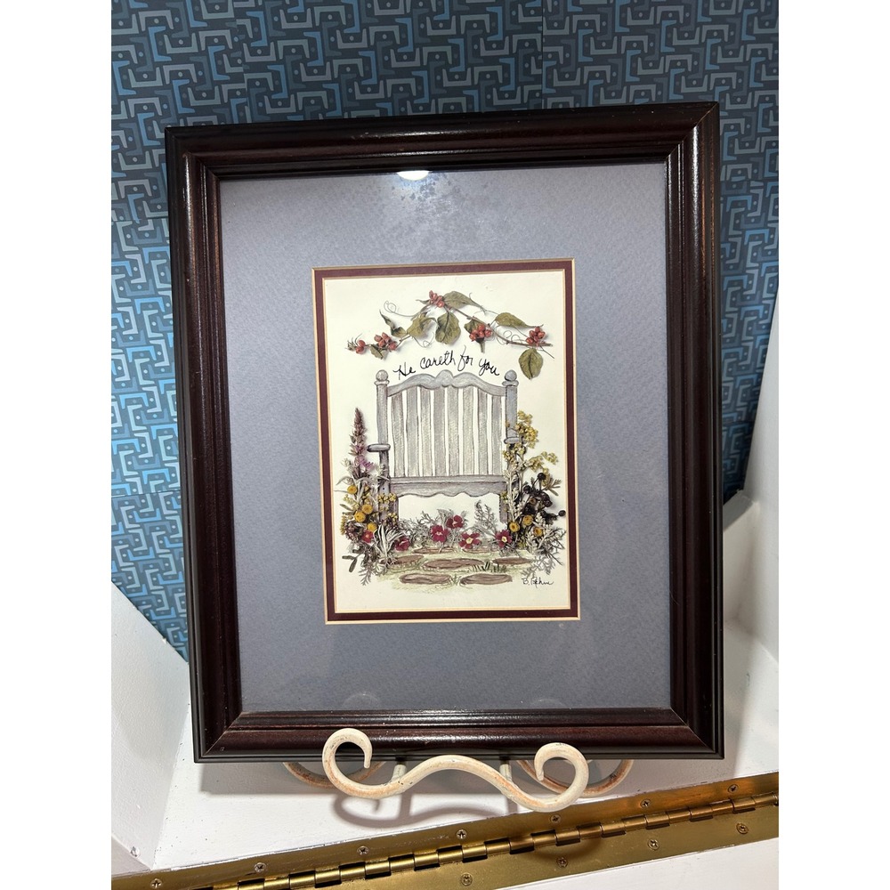 Belinda Rehm P Graham Dunn He Careth For You 3D Dried Floral Framed Art 10x12